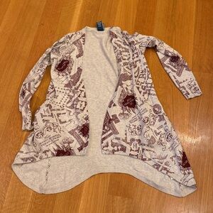 HOT TOPIC HARRY POTTER The Marauder's Map Open Cardigan Size X Small w/ Pockets